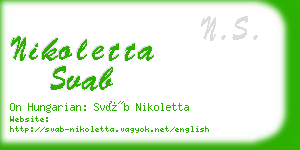 nikoletta svab business card